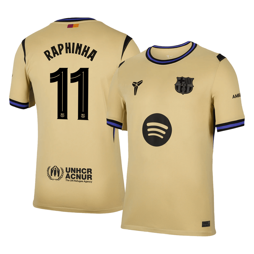 RAPHINHA #11 Barcelone Extérieur Maillot 2025/26 Jaune - UCL