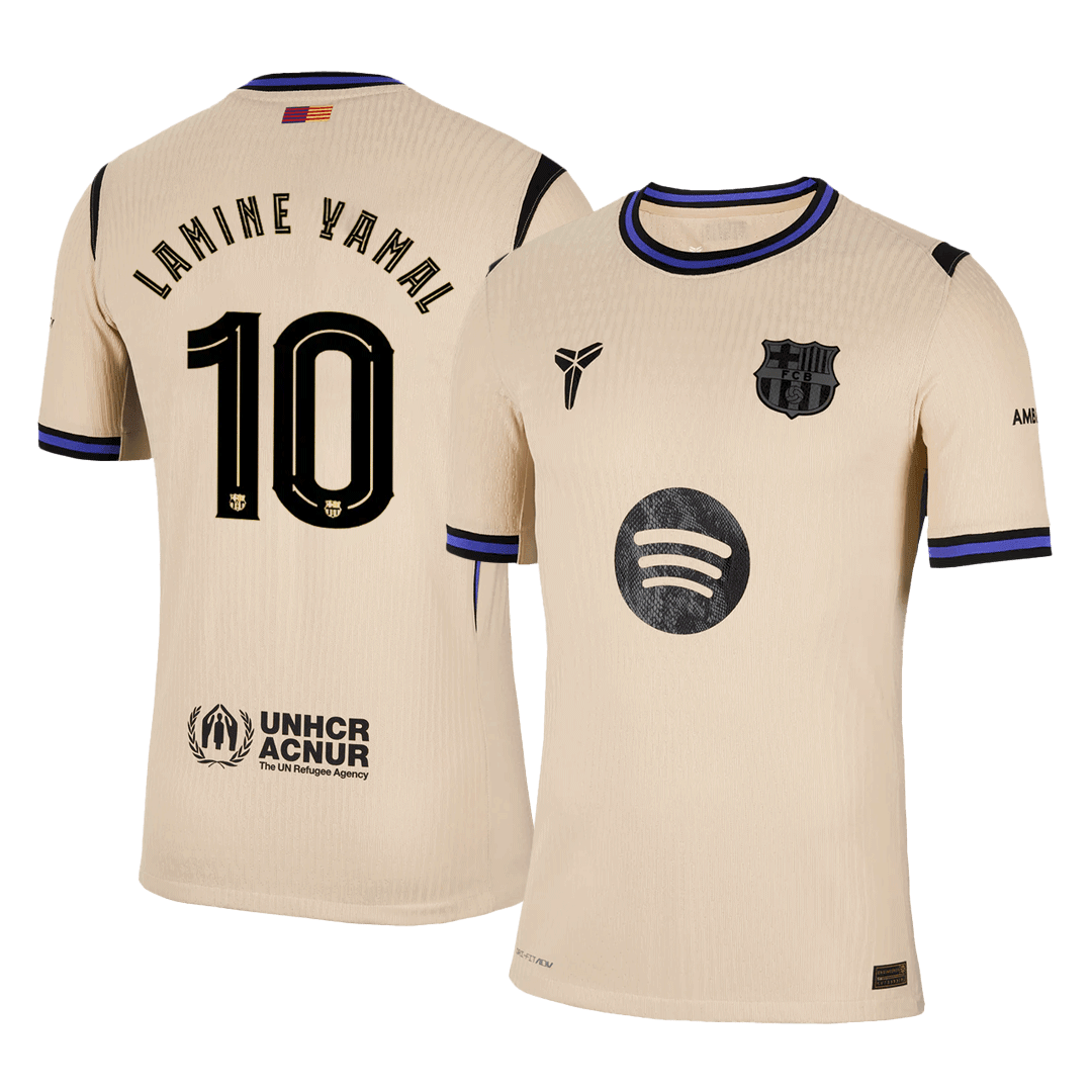 LAMINE YAMAL #10 Barcelone Extérieur Maillot 2025/26 Jaune Authentique - UCL