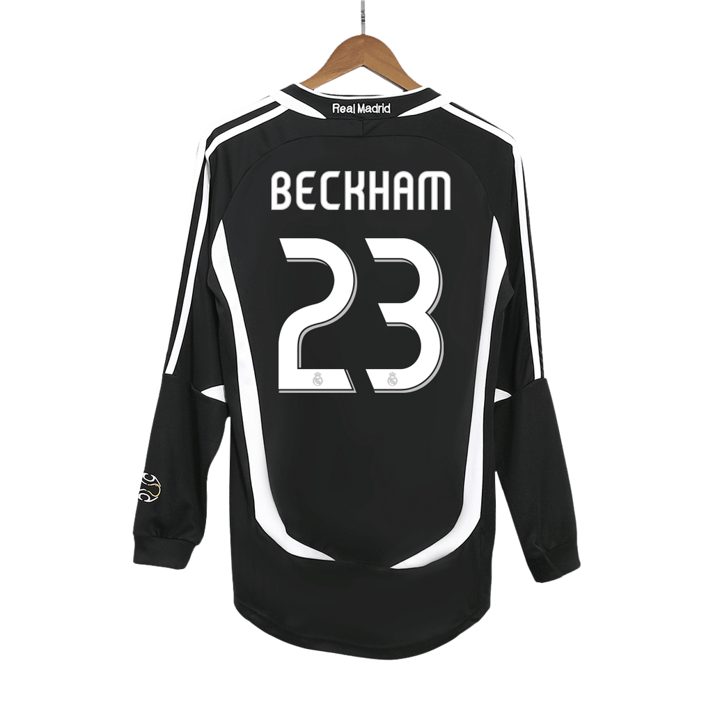 BECKHAM #23 Retro Real Madrid Extérieur Maillot Manches Longues 2006/07