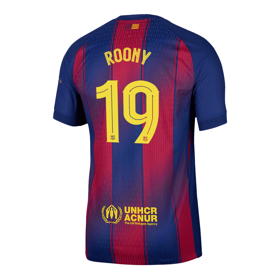 ROONY #19 Barcelone Domicile Maillot 2025/26 Rouge et Bleu Authentique - UCL