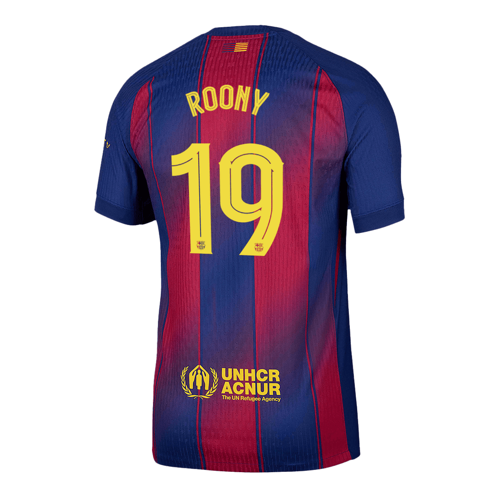 ROONY #19 Barcelone Domicile Maillot 2025/26 Rouge et Bleu Joueur - UCL