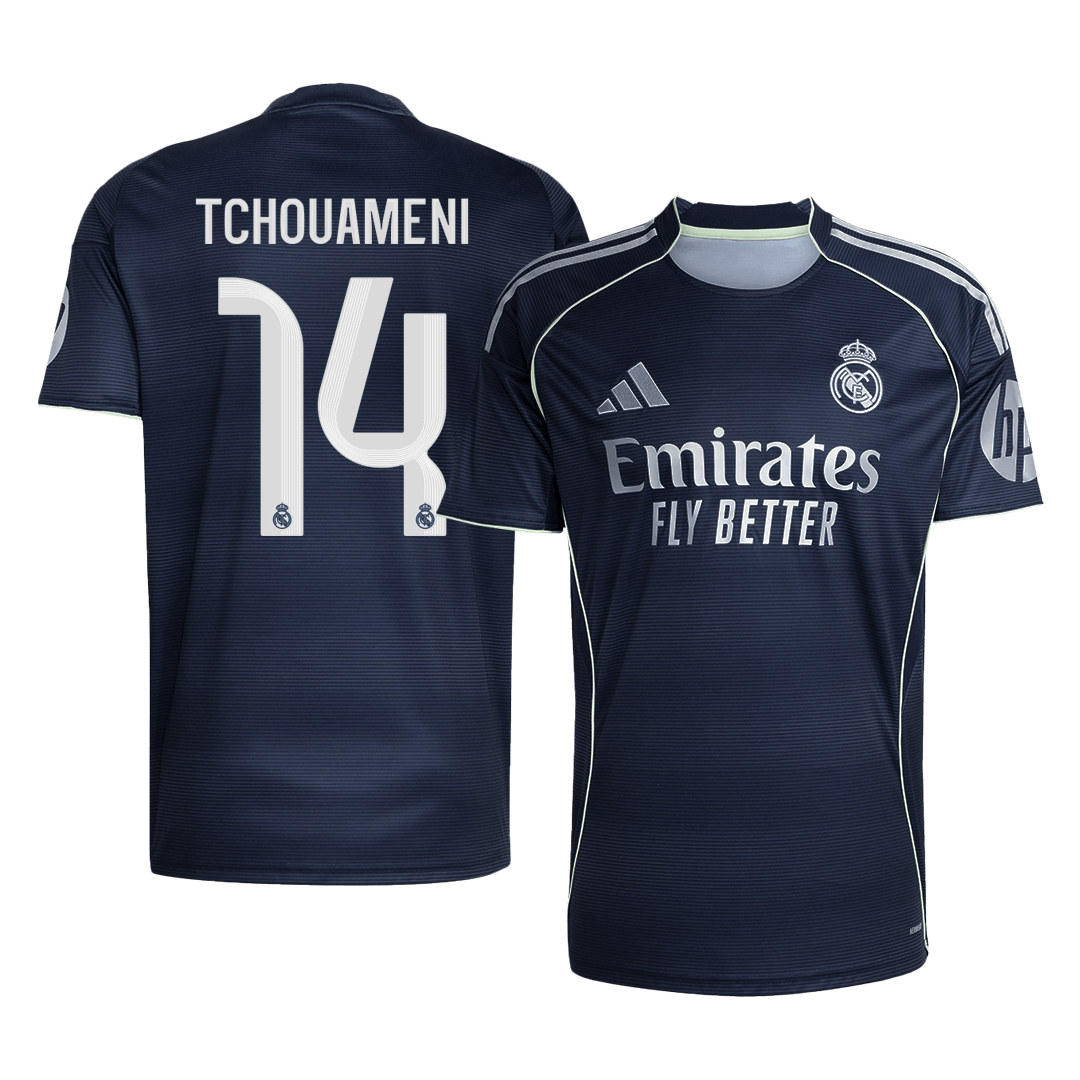 TCHOUAMENI #14 Real Madrid Extérieur Maillot 2025/26 Bleu marine