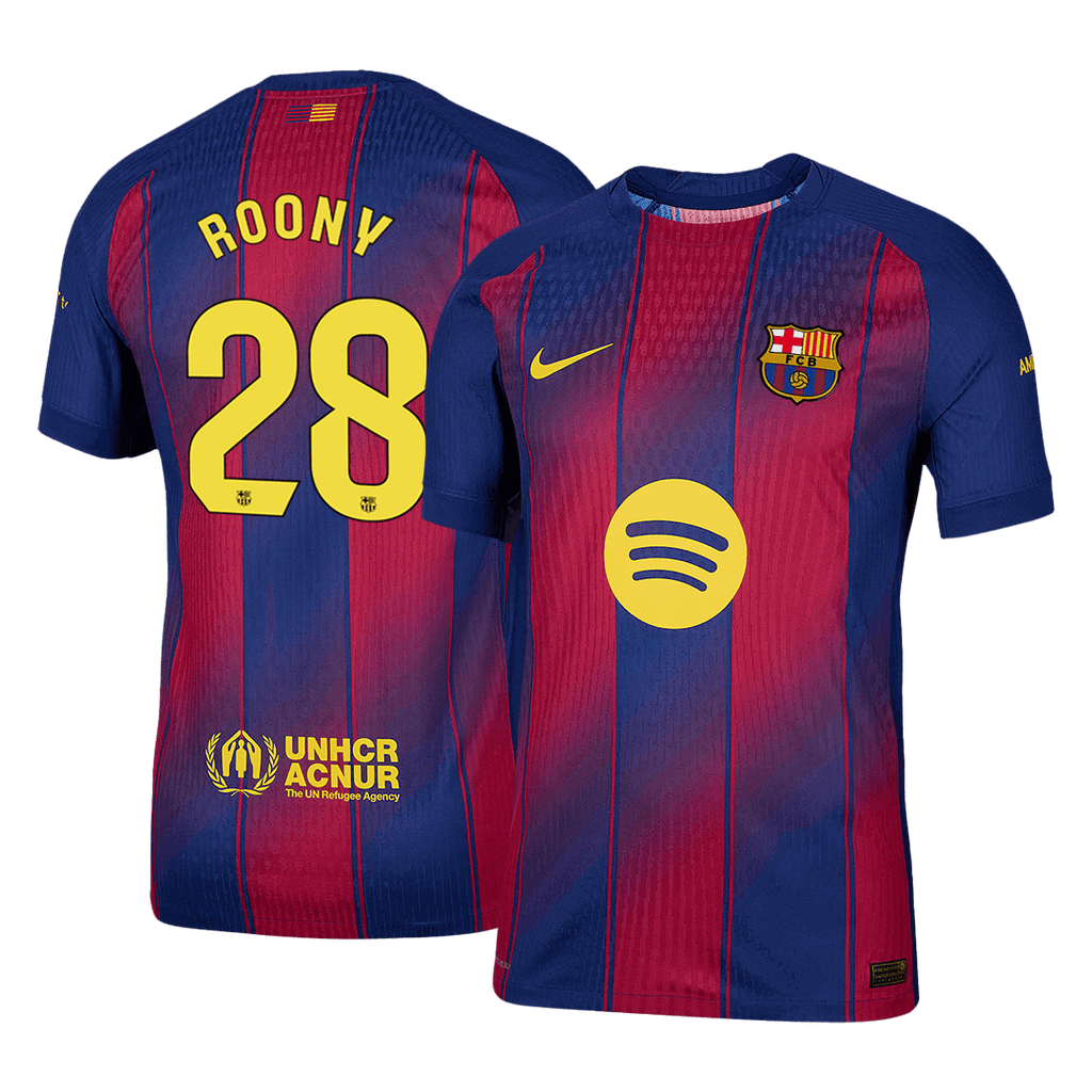 ROONY #28 Barcelone Domicile Maillot 2025/26 Rouge et Bleu Joueur