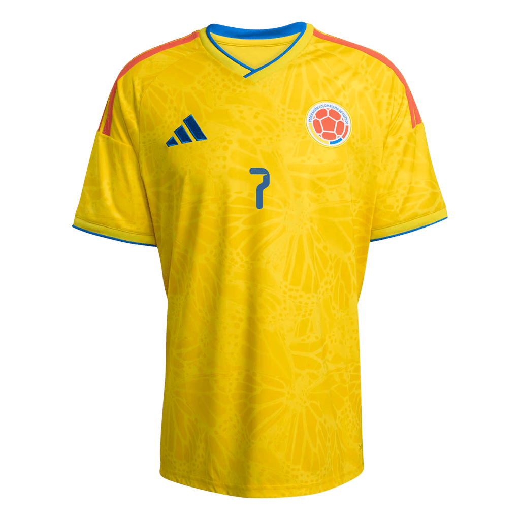 LUIS DíAZ #7 Colombie Domicile Maillot Coupe du Monde 2026 Jaune