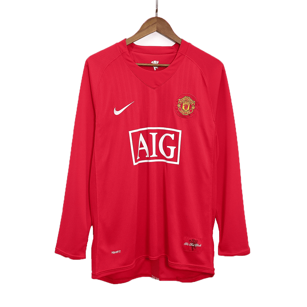 Retro RONALDO #7 Manchester United Domicile Maillot Manches Longues 2007/08