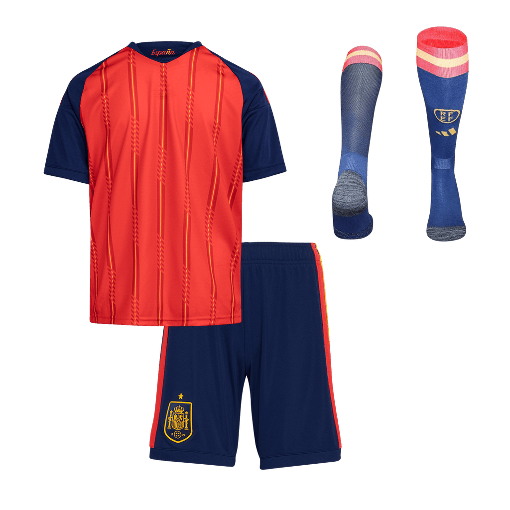 Espagne Domicile Maillot Kit - Coupe du Monde 2026 Enfant Rouge