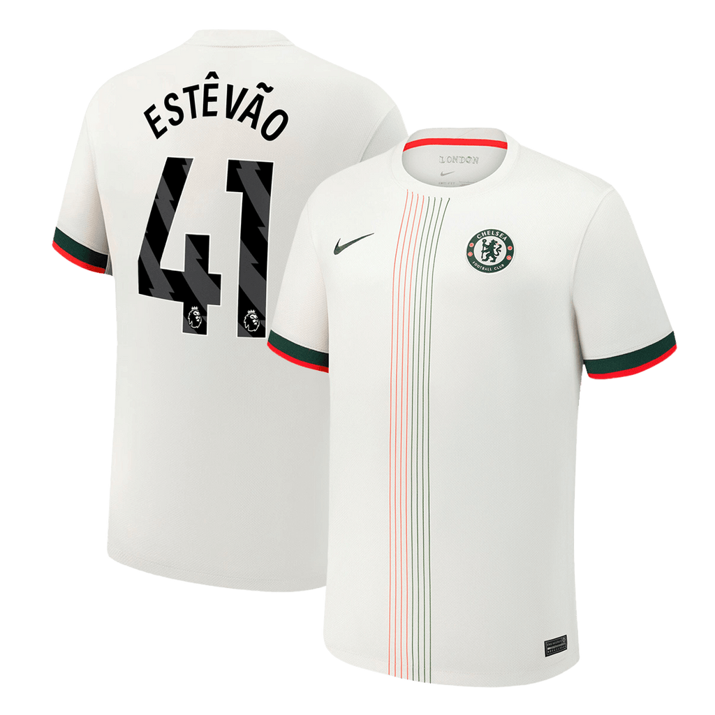 ESTÊVÃO #41 Chelsea Extérieur Maillot 2025/26 Blanc