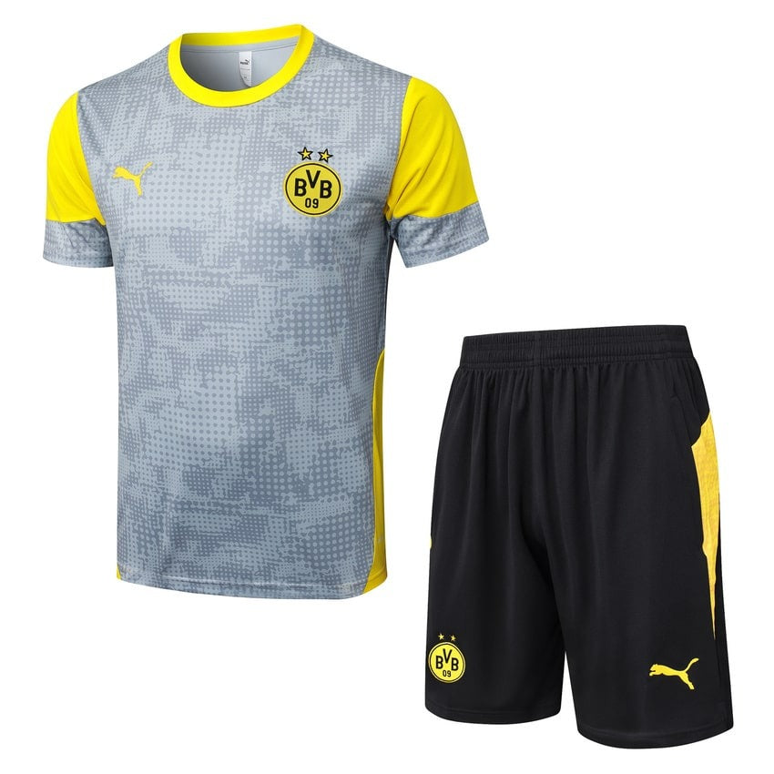 Ensemble Maillot Short BVD Dortmund Homme 2025 2026 Gris
