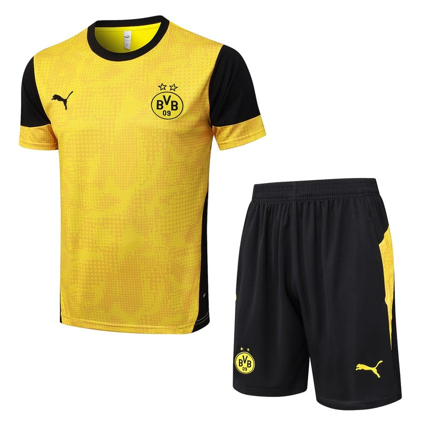 Ensemble Maillot Short BVD Dortmund Homme 2025 2026 Jaune Noir