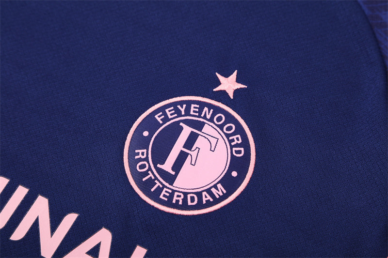 Ensemble Maillot Short FeyenoorD Enfant 2025 2026 Bleu Rose