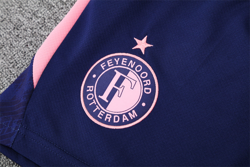 Ensemble Maillot Short FeyenoorD Enfant 2025 2026 Bleu Rose