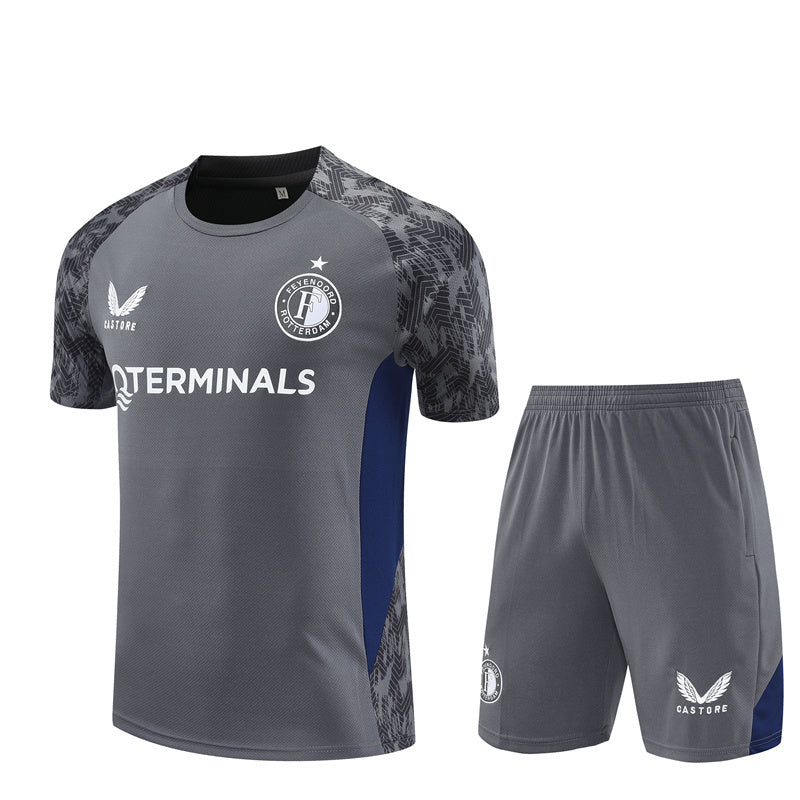 Ensemble Maillot Short Feyenoord Enfant 2025 2026 Gris