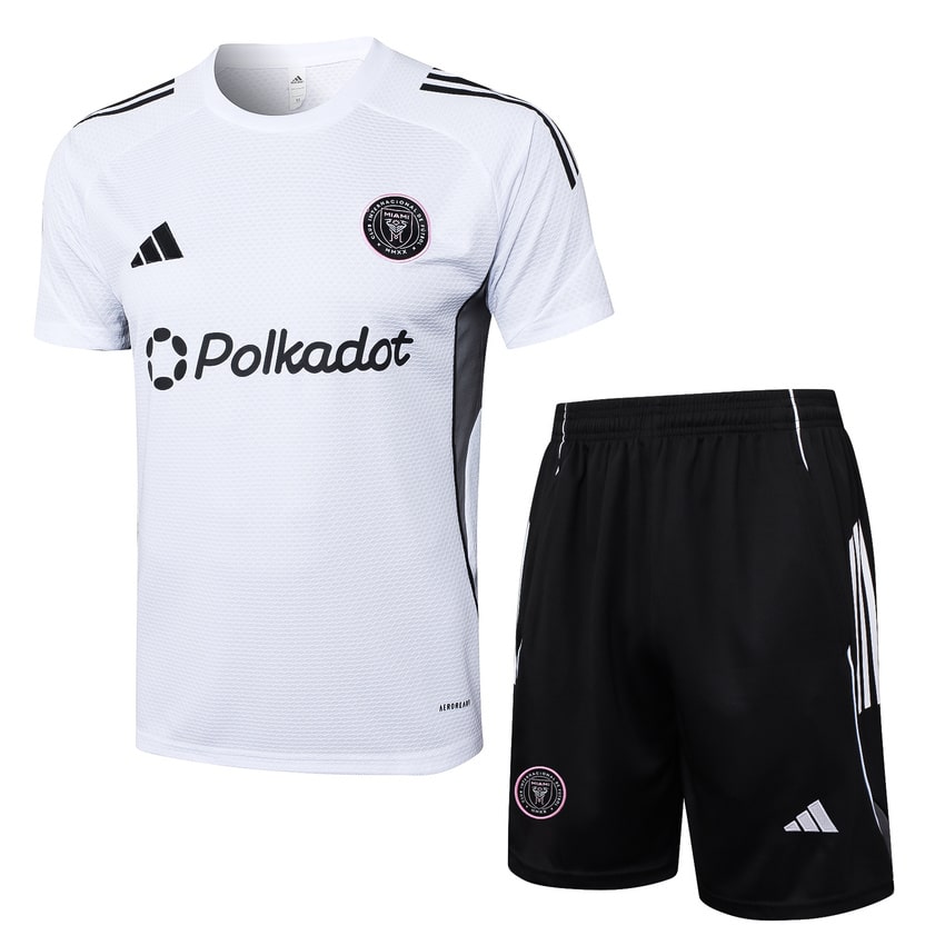 Ensemble Maillot Short Inter Miami Homme 2025 2026 Blanc Noir | Foot Sport