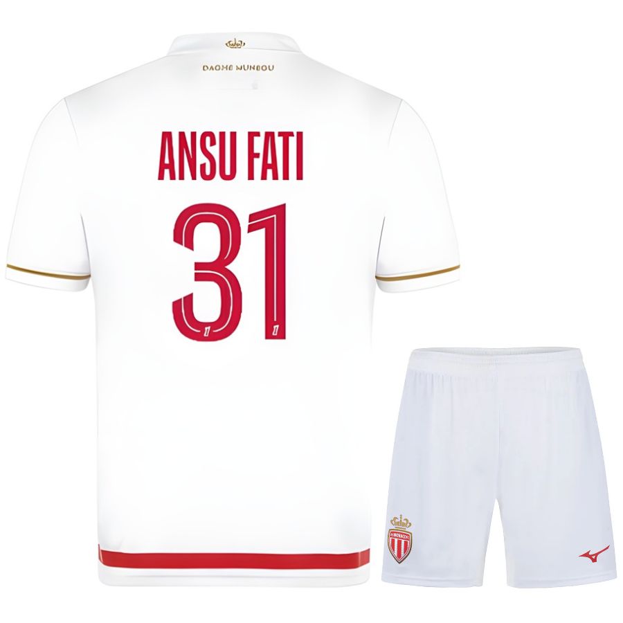 Maillot AS Monaco Enfant Domicile 2025 2026 | Foot Sport