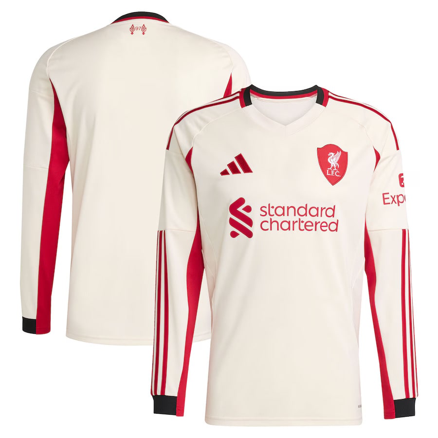 Maillot Liverpool Manches Longues Homme Extérieur 2025 2026
