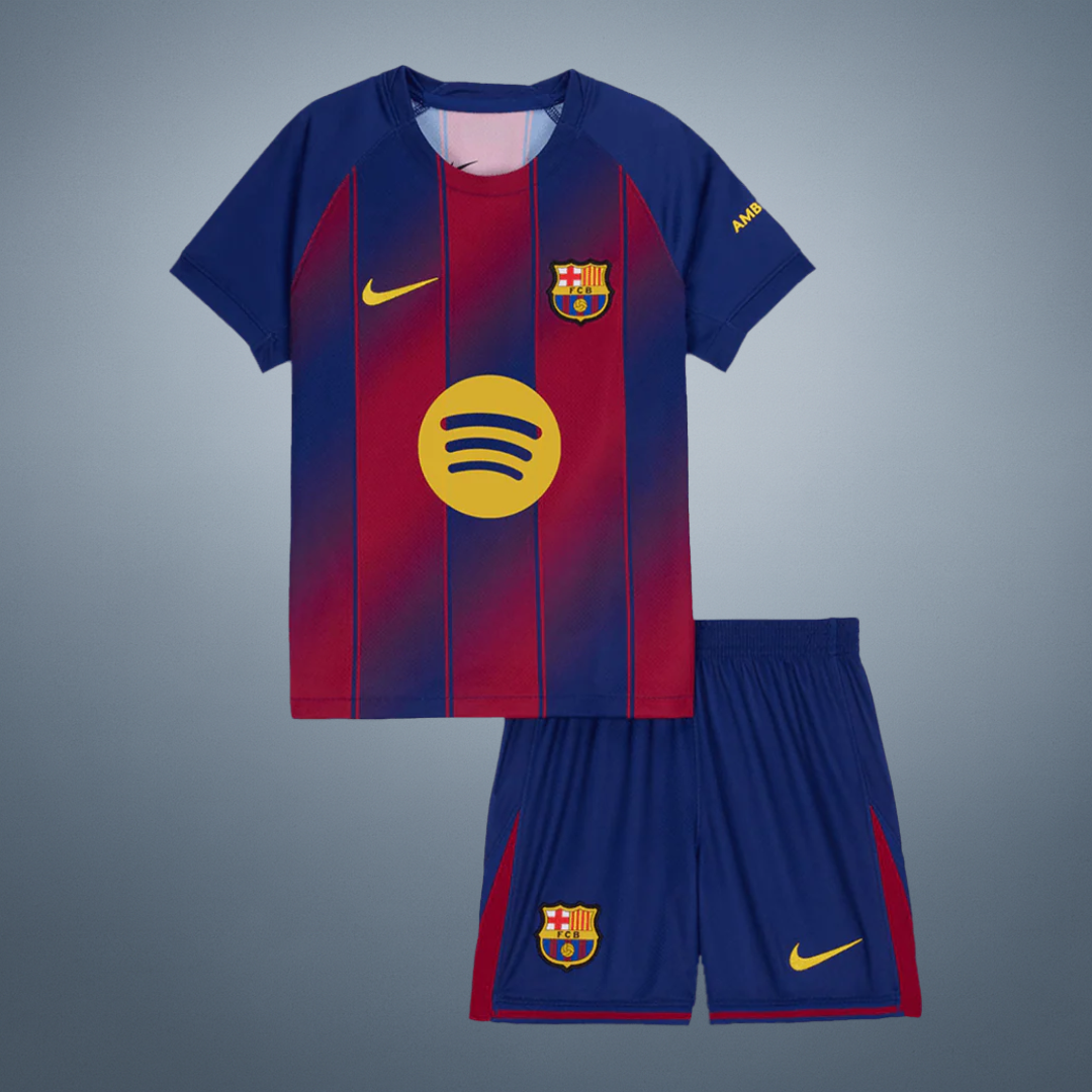 Barcelone Domicile Maillot Kit 2025/26 Enfant