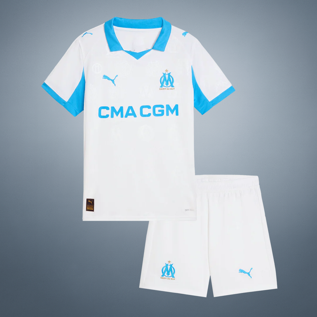 Olympique de Marseille Domicile Maillot Kit 2025/26 Enfant