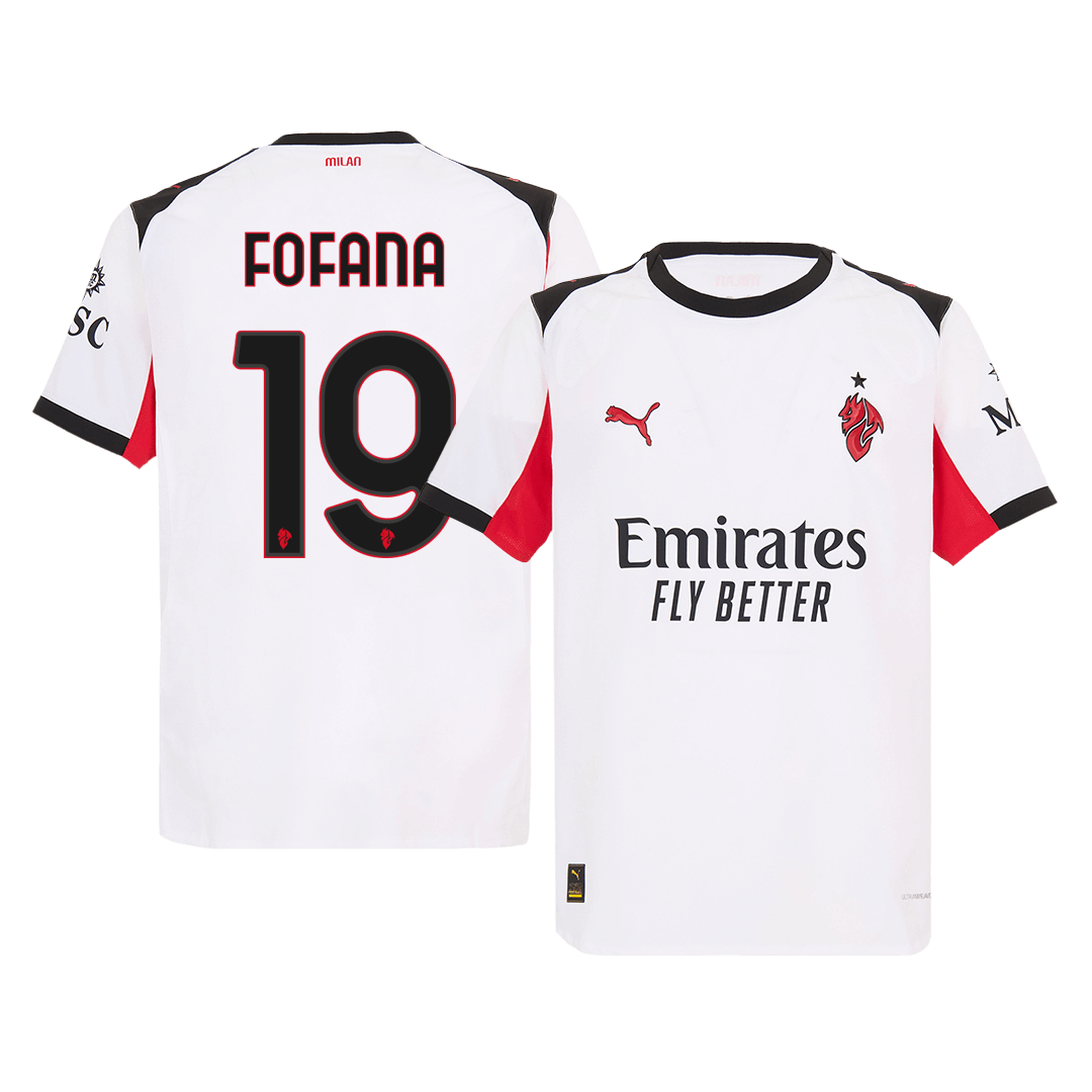 FOFANA #19 AC Milan Extérieur Maillot 2025/26 Blanc Authentique