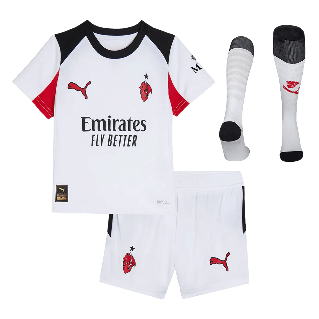 AC Milan Extérieur Maillot Kit 2025/26 Enfant Blanc