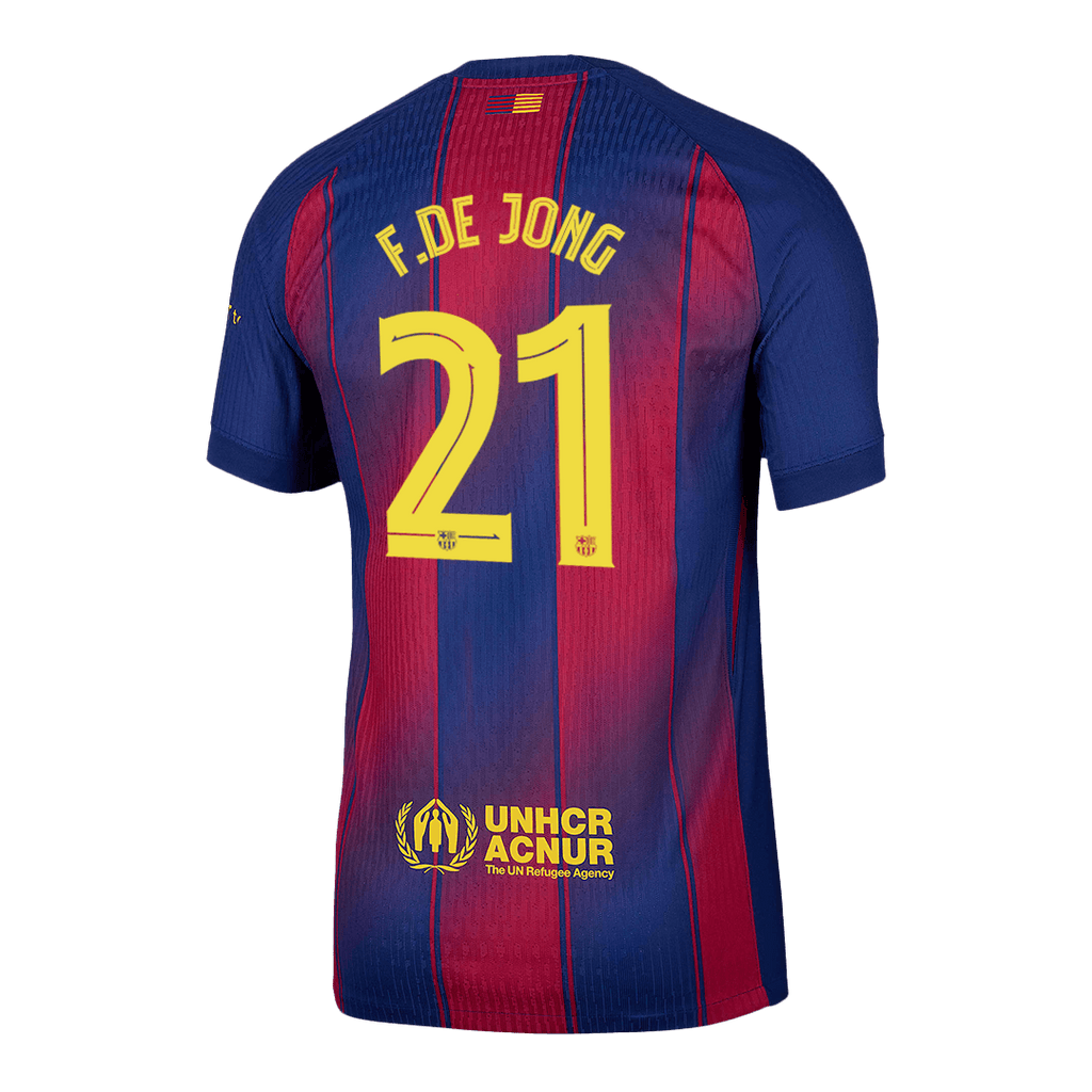 F.DE JONG #21 Barcelone Domicile Maillot 2025/26 Authentique - UCL