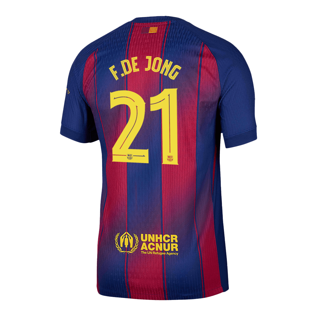F.DE JONG #21 Barcelone Domicile Maillot 2025/26 Authentique - UCL