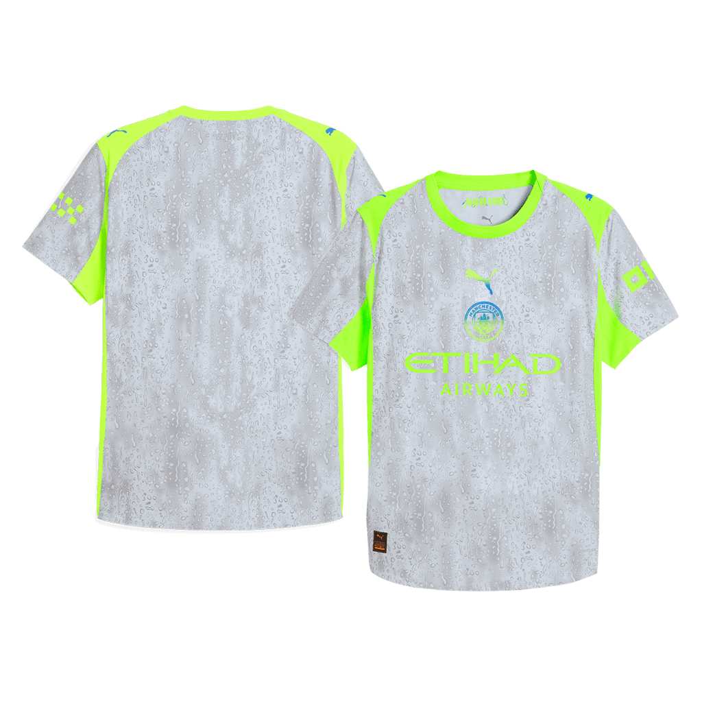 Manchester City Third Maillot 2025/26 Gris Authentique