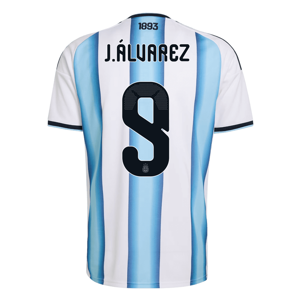 J.ÁLVAREZ #9 Argentine Domicile Maillot Coupe du Monde 2026 Blue&White