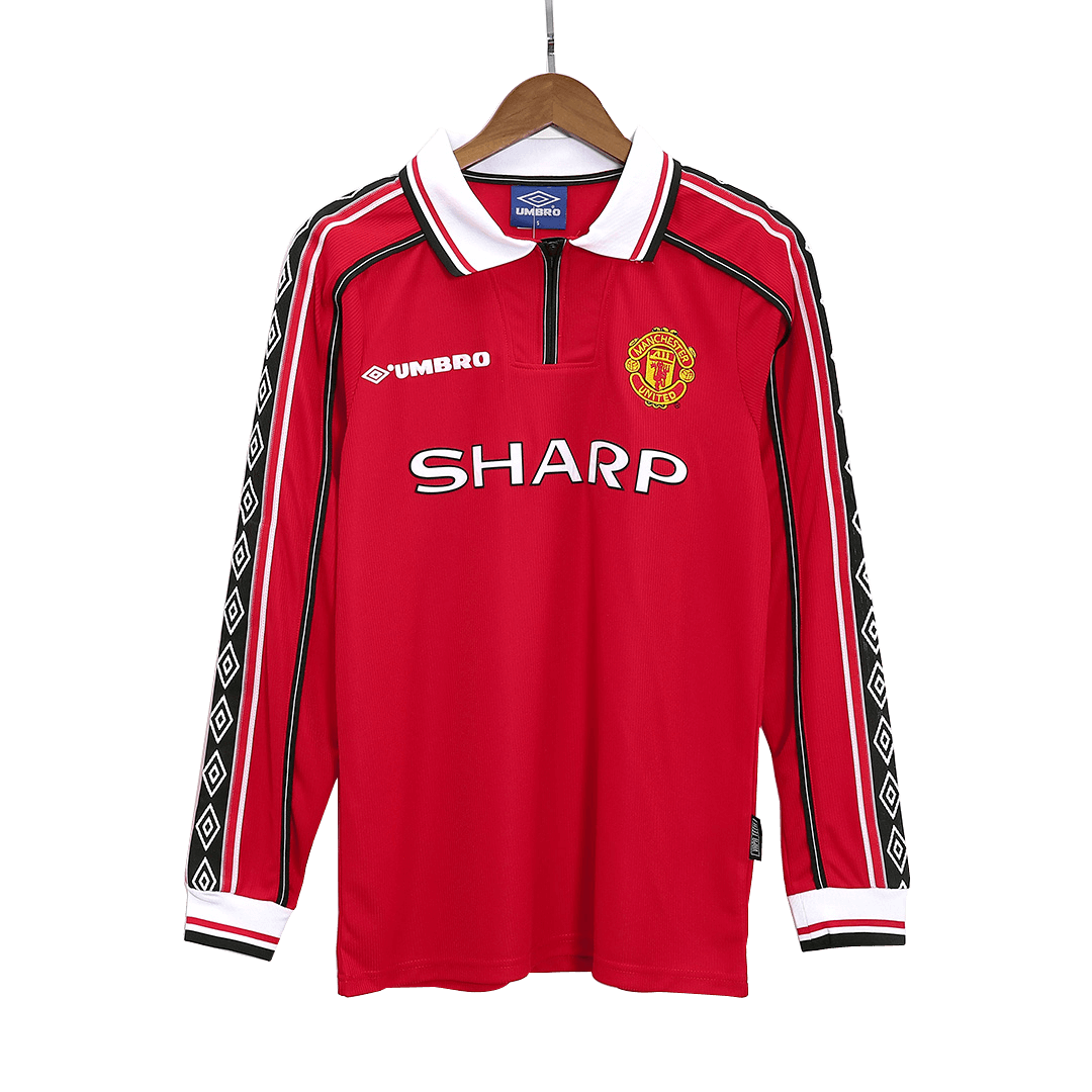 Retro Manchester United Domicile Maillot Manches Longues 1998/99