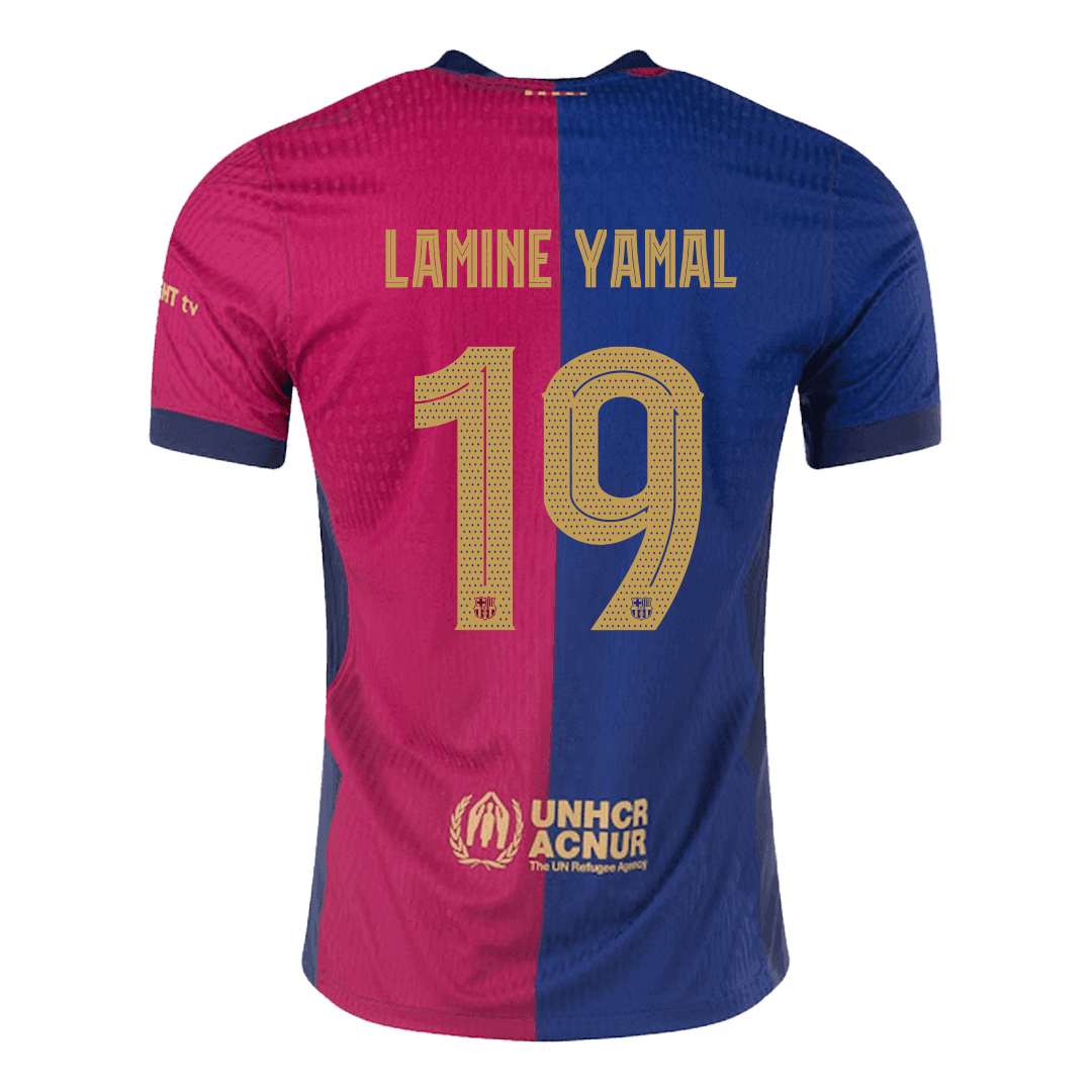 LAMINE YAMAL #19 Barcelone Domicile Maillot 2024/25 Authentique - UCL