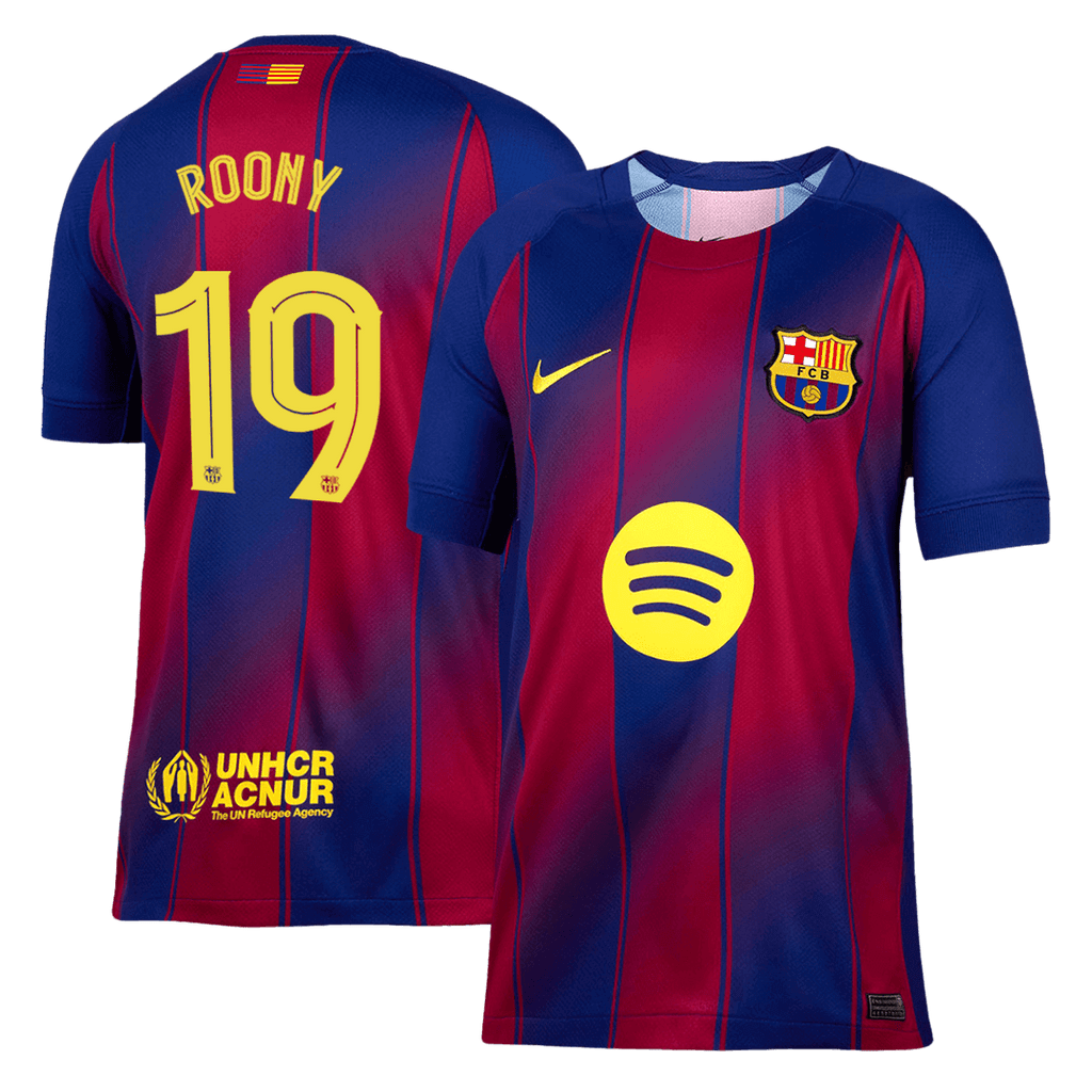 ROONY #19 Barcelone Domicile Maillot 2025/26 Rouge et Bleu - UCL - Super