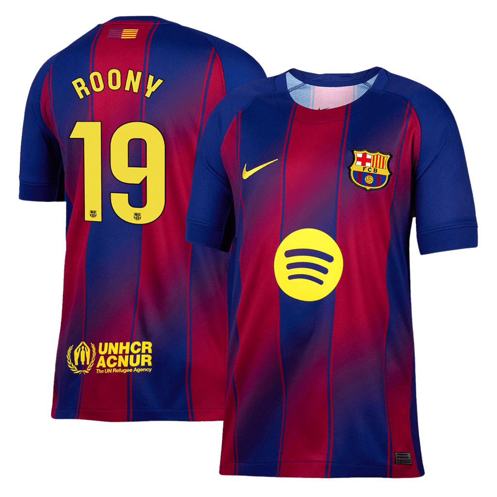 ROONY #19 Barcelone Domicile Maillot 2025/26 Rouge et Bleu