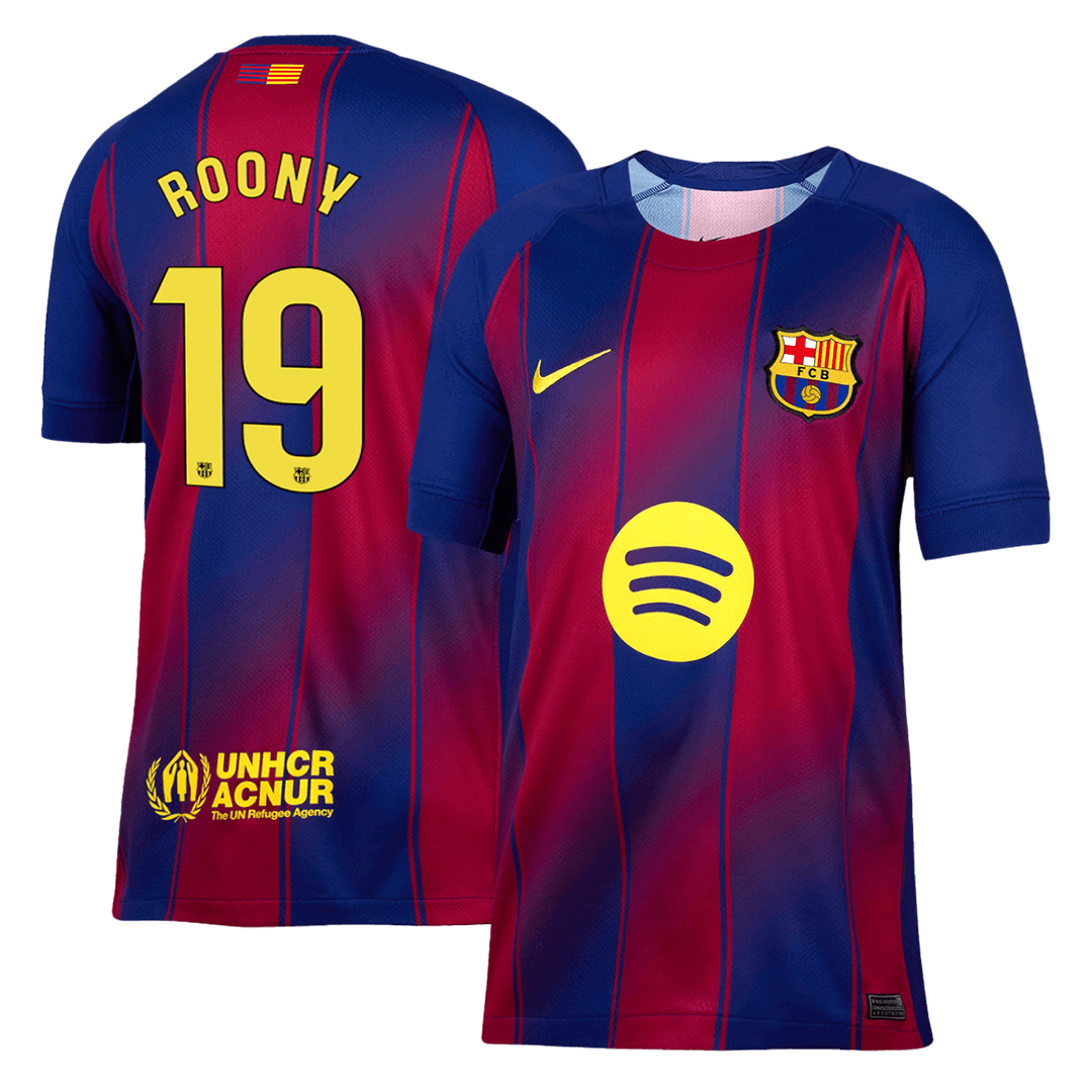 ROONY #19 Barcelone Domicile Maillot 2025/26 Rouge et Bleu