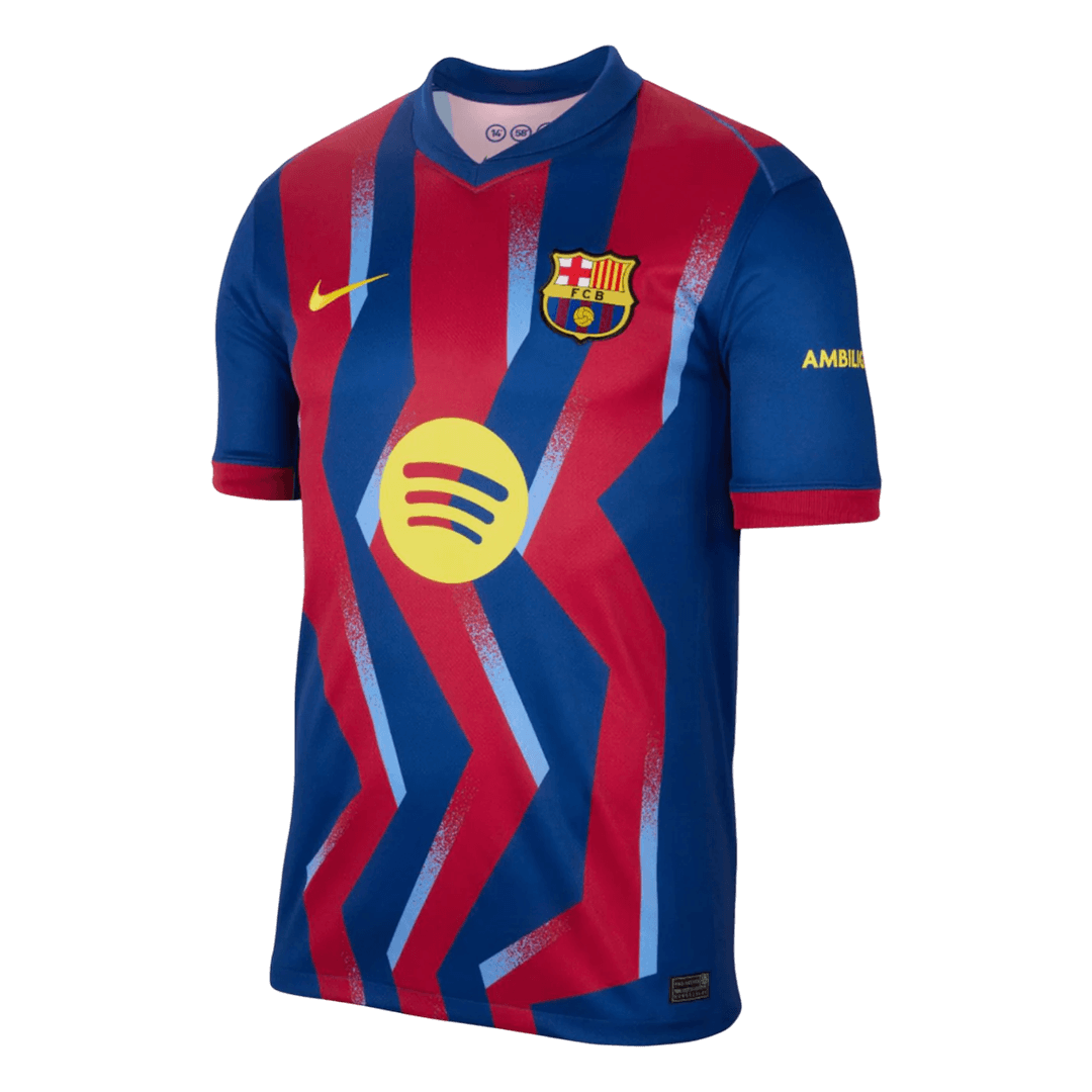 LAMINE YAMAL #10 Barcelone Fourth Maillot 2025/26 Rouge&Bleu