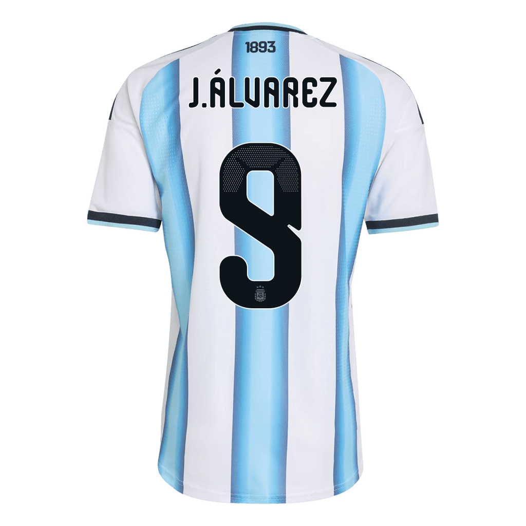 J.ÁLVAREZ #9 Argentine Domicile Maillot Coupe du Monde 2026 Blue&White Joueur