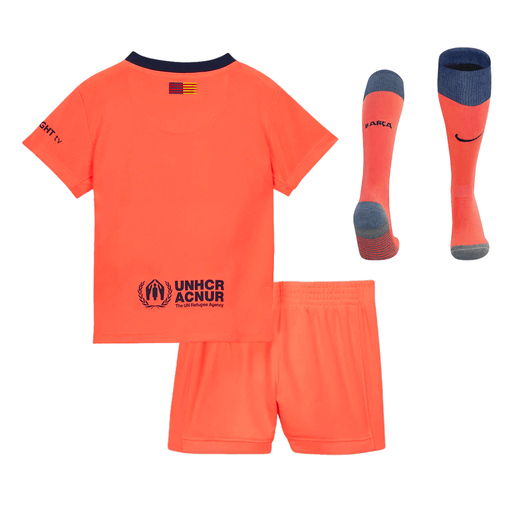 Barcelone Third Maillot Kit 2025/26 Junior Orange