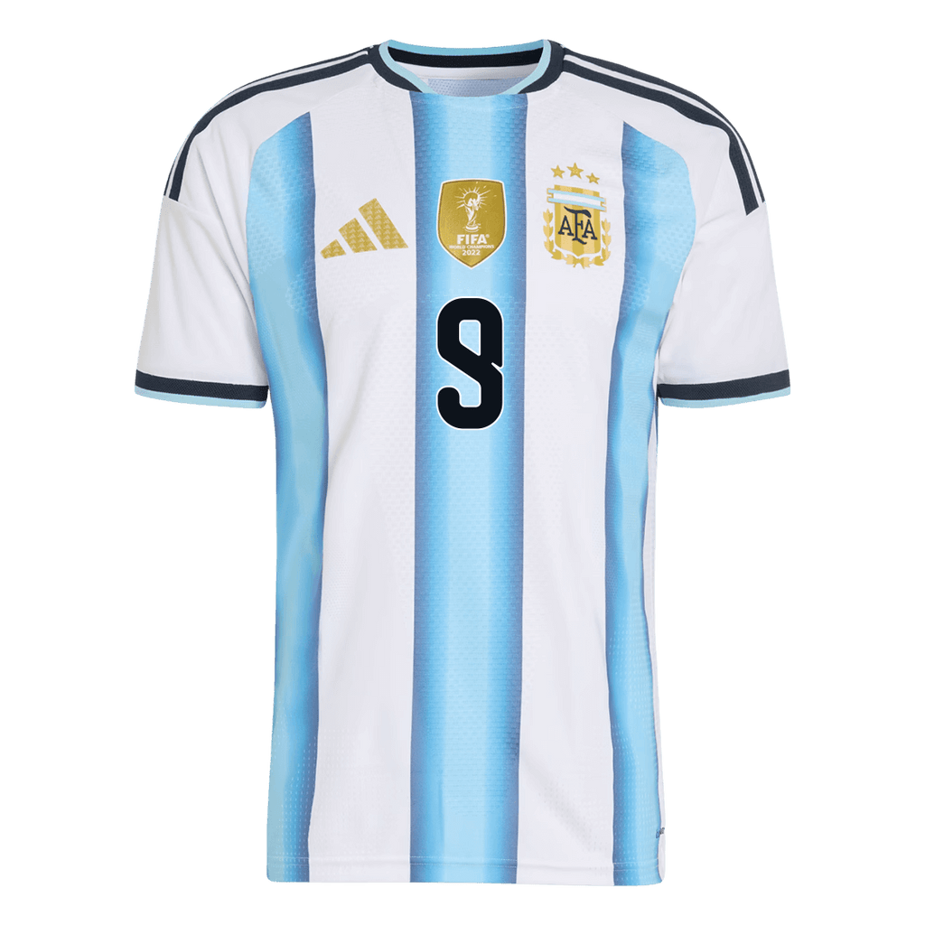 J.ÁLVAREZ #9 Argentine Domicile Maillot Coupe du Monde 2026 Blue&White Joueur