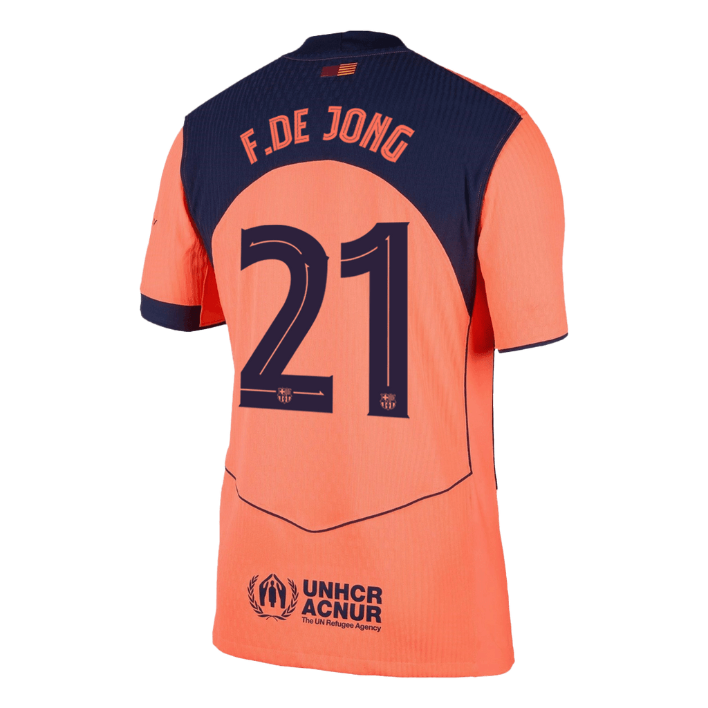 F.DE JONG #21 Barcelone Third Maillot 2025/26 Orange Authentique - UCL