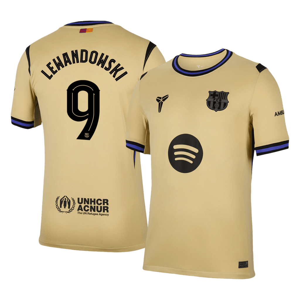 LEWANDOWSKI #9 Barcelone Extérieur Maillot 2025/26 Jaune - UCL