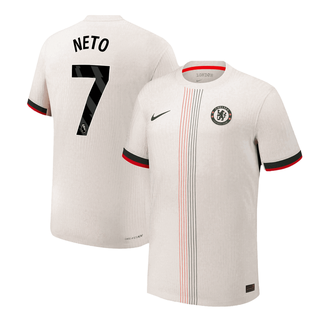 NETO #7 Chelsea Extérieur Maillot 2025/26 Blanc Authentique