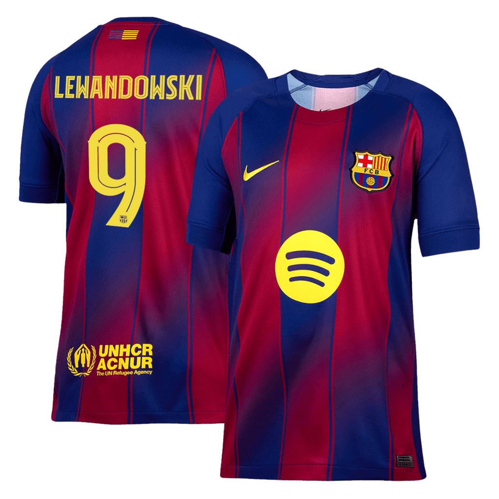 LEWANDOWSKI #9 Barcelone Domicile Maillot 2025/26 - UCL