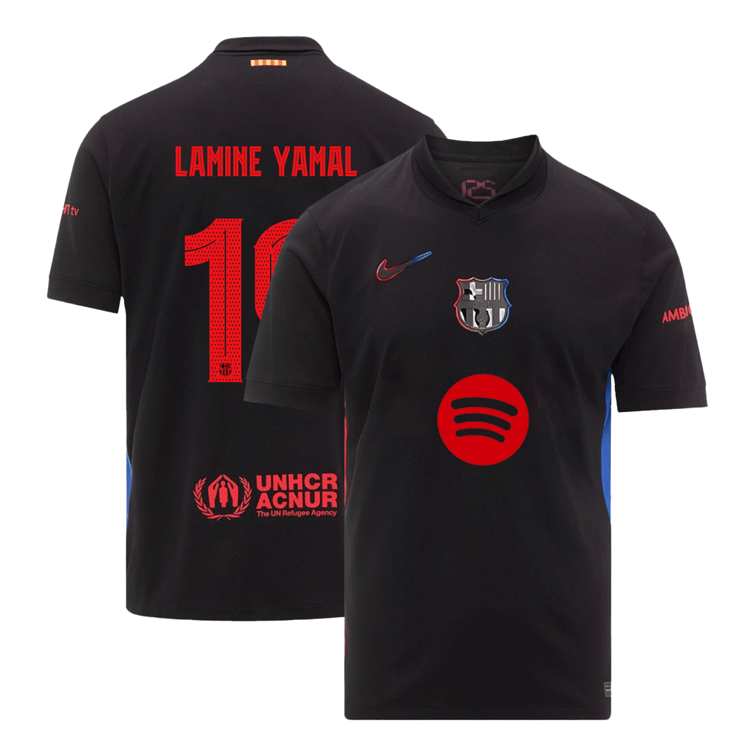 LAMINE YAMAL #19 Barcelone Extérieur Maillot 2024/25 - UCL (Spotify Logo Without Text)