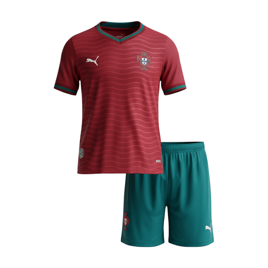 Portugal Domicile Maillot Kit Coupe du Monde 2026 Enfant Rouge