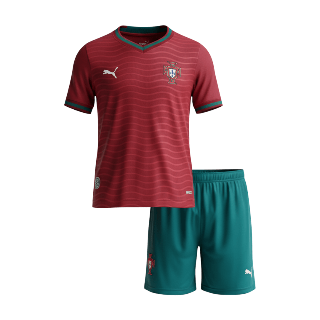 Portugal Domicile Maillot Kit Coupe du Monde 2026 Junior Rouge