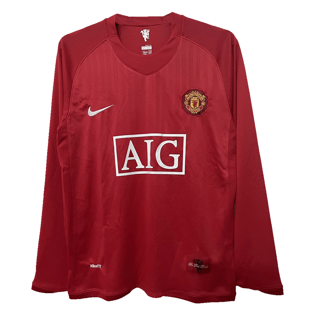 Retro Manchester United Domicile Maillot Manches Longues 2007/08