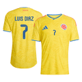 LUIS DíAZ #7 Colombie Domicile Maillot Coupe du Monde 2026 Jaune Joueur