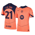 F.DE JONG #21 Barcelone Third Maillot 2025/26 Orange Authentique - UCL