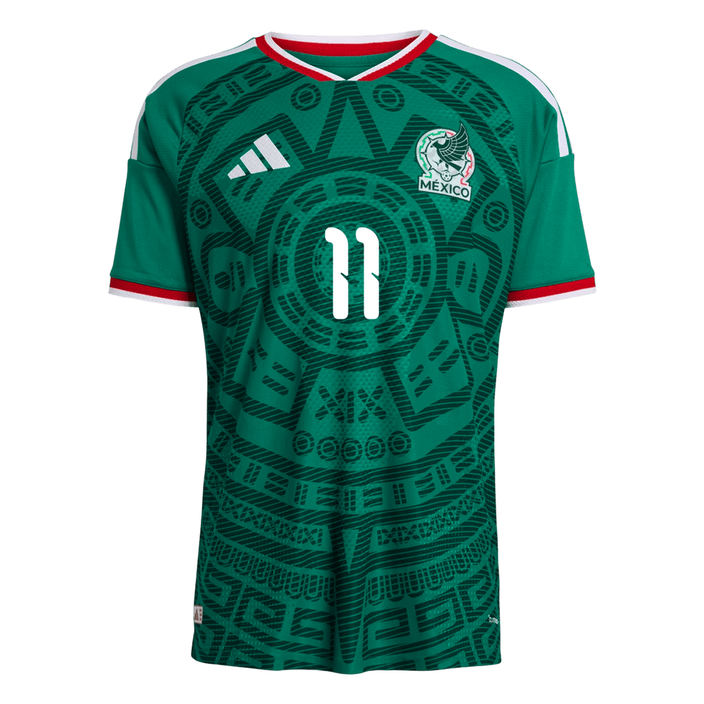 S.GIMENEZ #11 Mexique Domicile Maillot - Coupe du Monde 2026 Vert Joueur