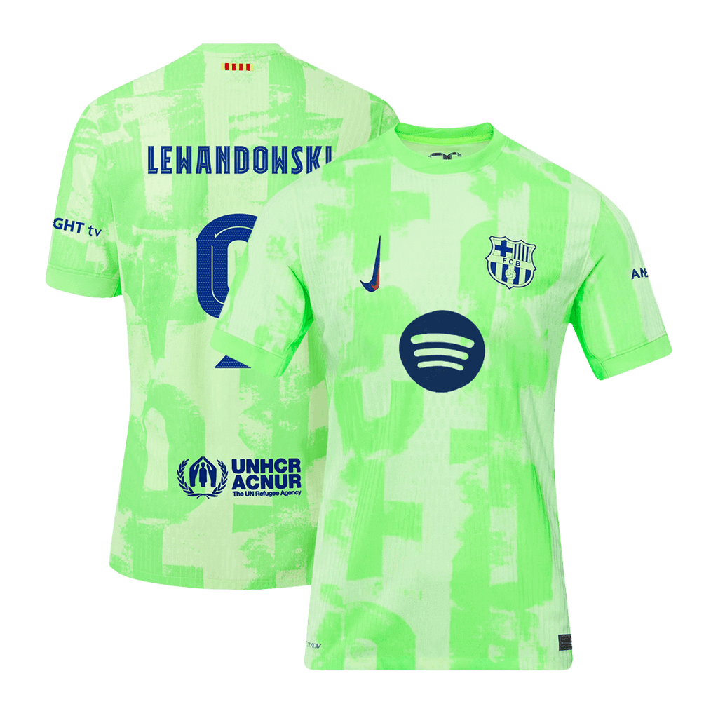 LEWANDOWSKI #9 Barcelone Third Maillot 2024/25 Authentique - UCL(Spotify Logo Without Text)