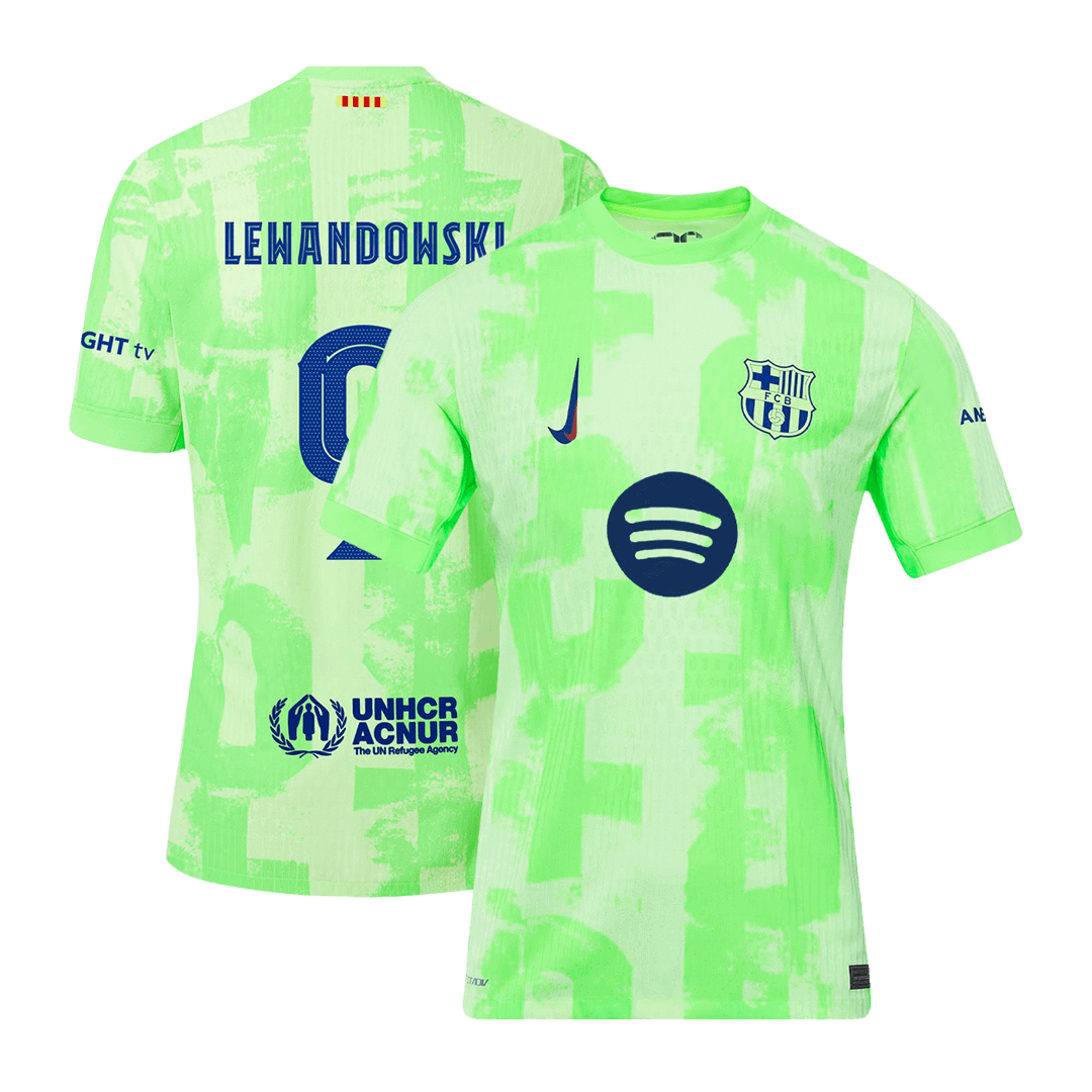 LEWANDOWSKI #9 Barcelone Third Maillot 2024/25 Authentique - UCL(Spotify Logo Without Text)