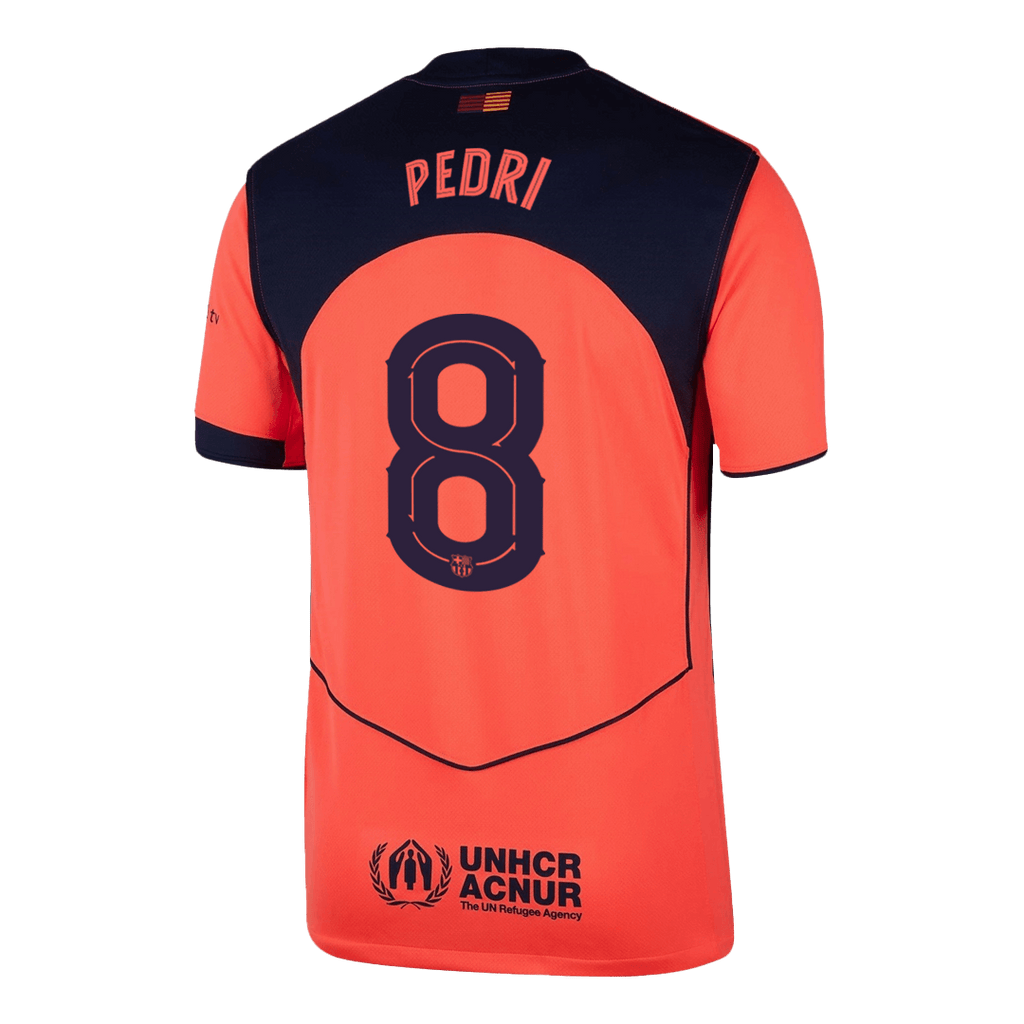 PEDRI #8 Barcelone Third Maillot 2025/26 Orange - UCL